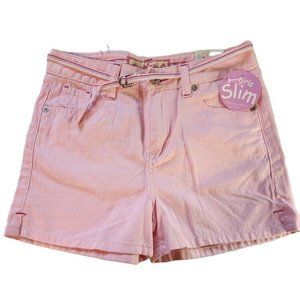 Arizona Jean Co Girls Pink Shorts With Belt Size 12 Slim New With Tags